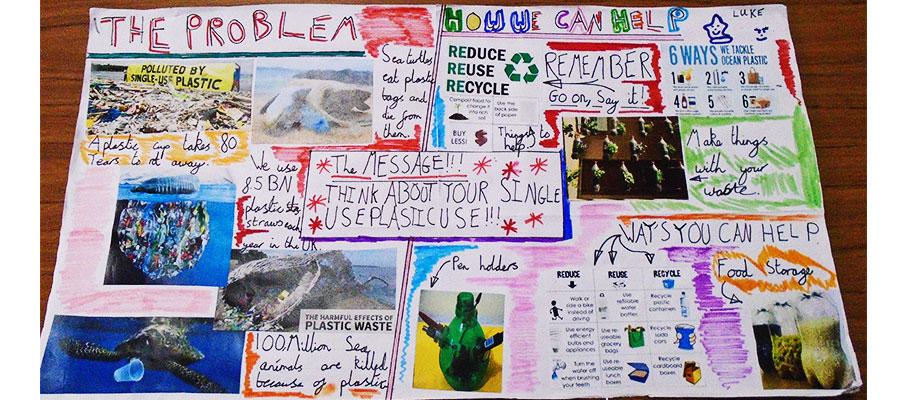 climate change information board - Plastic Pioneers from St Andrew's CofE High School, Worthing